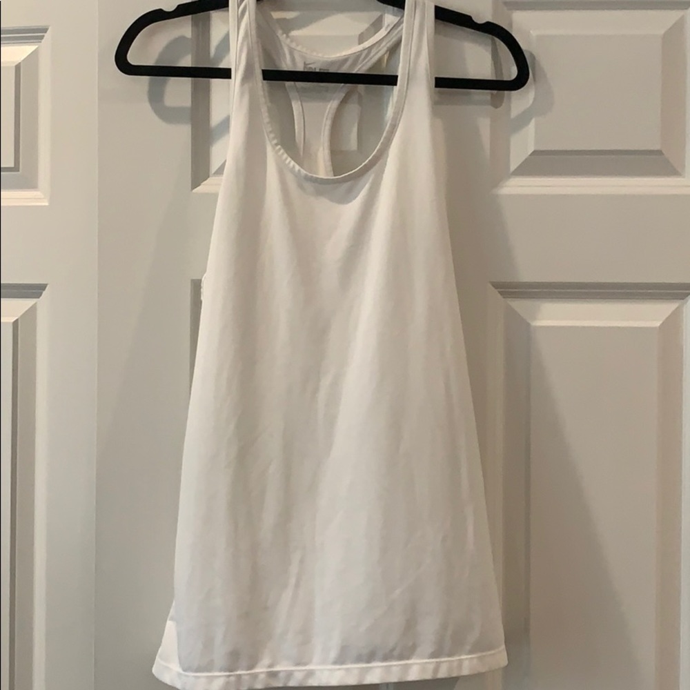 Nike Dri-Fit Racer Back Tank Top White Sz L